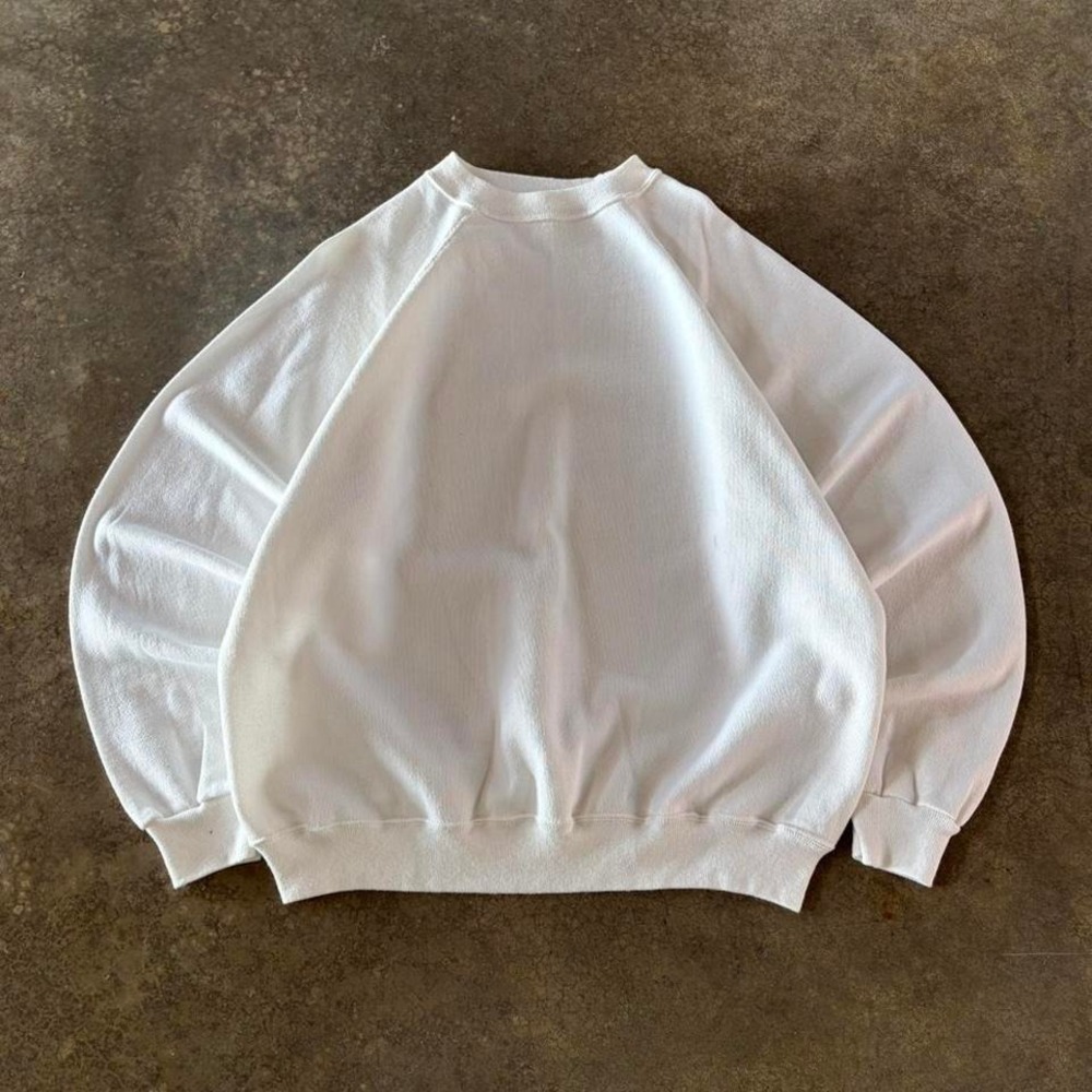 90s white blank‎ crewneck